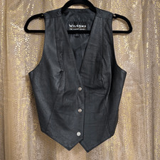 Vintage 90's 2000's Wilson s Women's Genuine Leather Button Front Vest Large