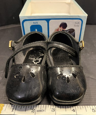 Vintage Baby Deer Classic BLACK Soft Sole Shoes Size 3 6-9 months - W/BOX