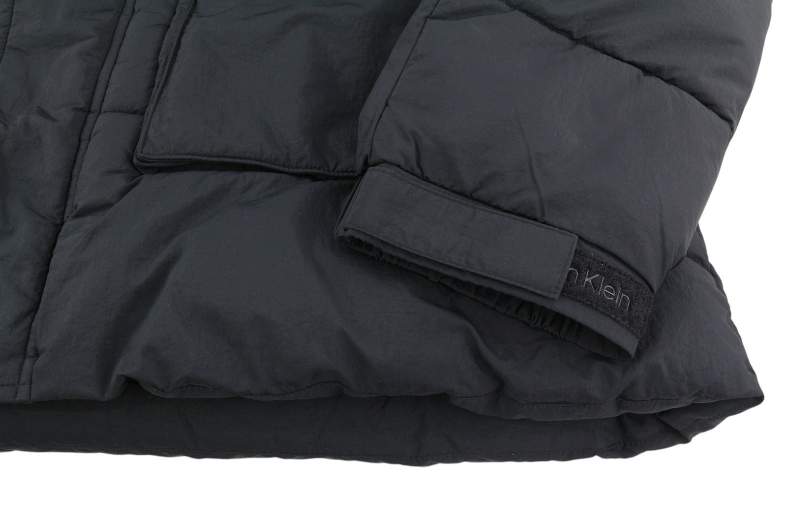 CALVIN KLEIN Crinkle Nylon Long Quilt Men Jacket 2XL Black Insulated RRP379 * thumbnail 6