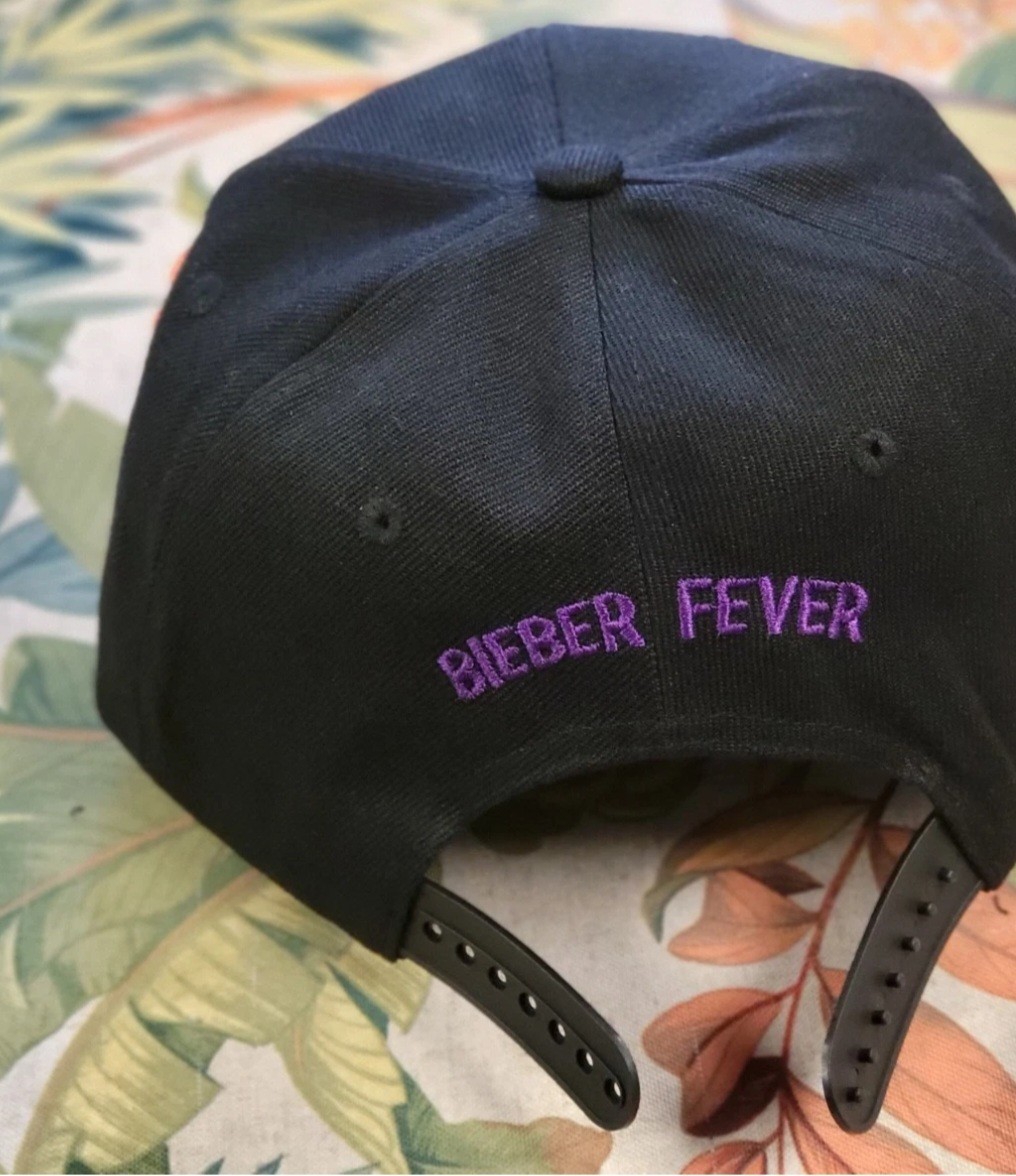JUSTIN BIEBER SNAPBACK CAP HAT ***PURPLE JB*** BIEBER FEVER I LOVE