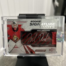 2018-19 UD Engrained Rookie Signature Shots RED AUTO Joey Daccord RSS-JD /99