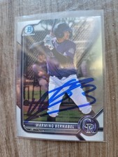 Warming Bernabel Signed 2023 Bowman Chrome Baseball Card Rockies #BCP-188