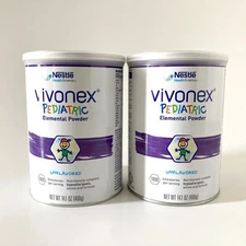 Vivonex Pediatric Elemental Nutrition Powder 14.1oz Lot of 2 Cans Exp 10/26