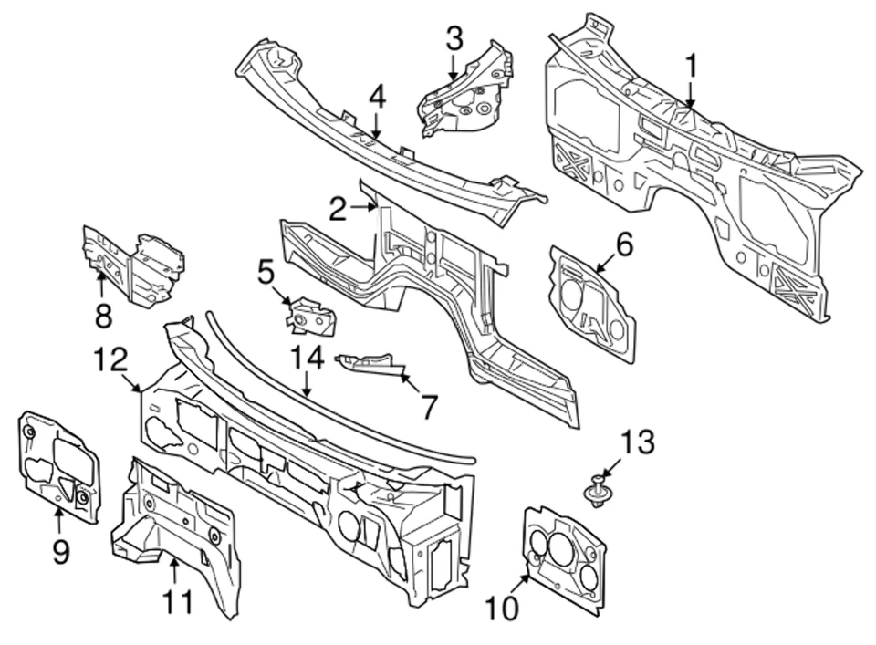 Compartimento partición motor bmw x5 x6 original izquierdo (2007-2019) OE 41117180941 Foto 2 de 4