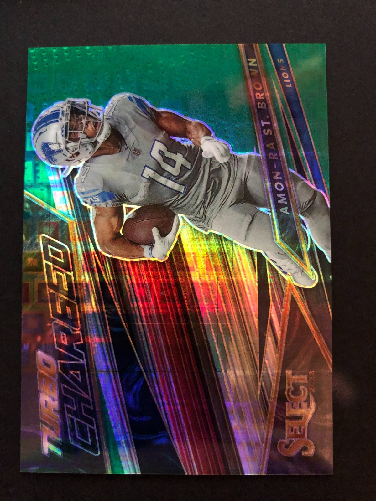 2022 Select Amon-Ra St. Brown Turbocharged Green Pandora Prizm /5 Lions SSP