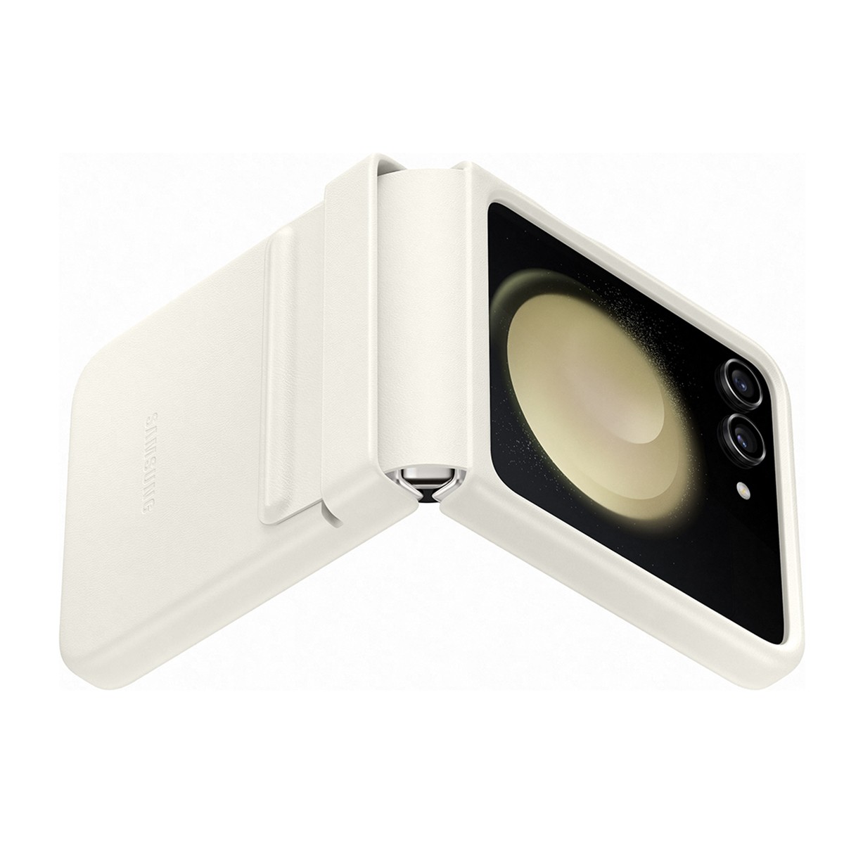 Étui en cuir Galaxy Z Flip 5 ultra résistant beige - 4