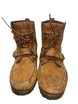 Polo Ralph Lauren brown Ranger Leather Ankle Combat Boots Size 12D Mens Polo Ralph Lauren Ranger Boots In Tan | Soletrader main image 3