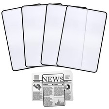 4 Pcs Page Magnifier Sheet 3X Optical Plastic Lens Bookmark Flat Magnifier