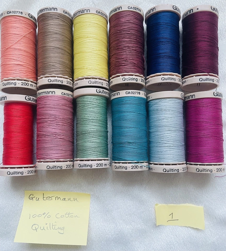 Gutermann 100% Cotton Quilting Hand Sewing Thread 200m 12 reels in each lot - Image 2 of 4