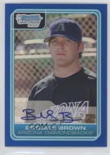 2006 Bowman Draft Chrome Picks Blue Refractor 54/150 Brooks Brown #DP73 Auto 0c2