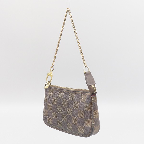 Louis Vuitton Mini Pouch with Chain Brown Damier Canvas