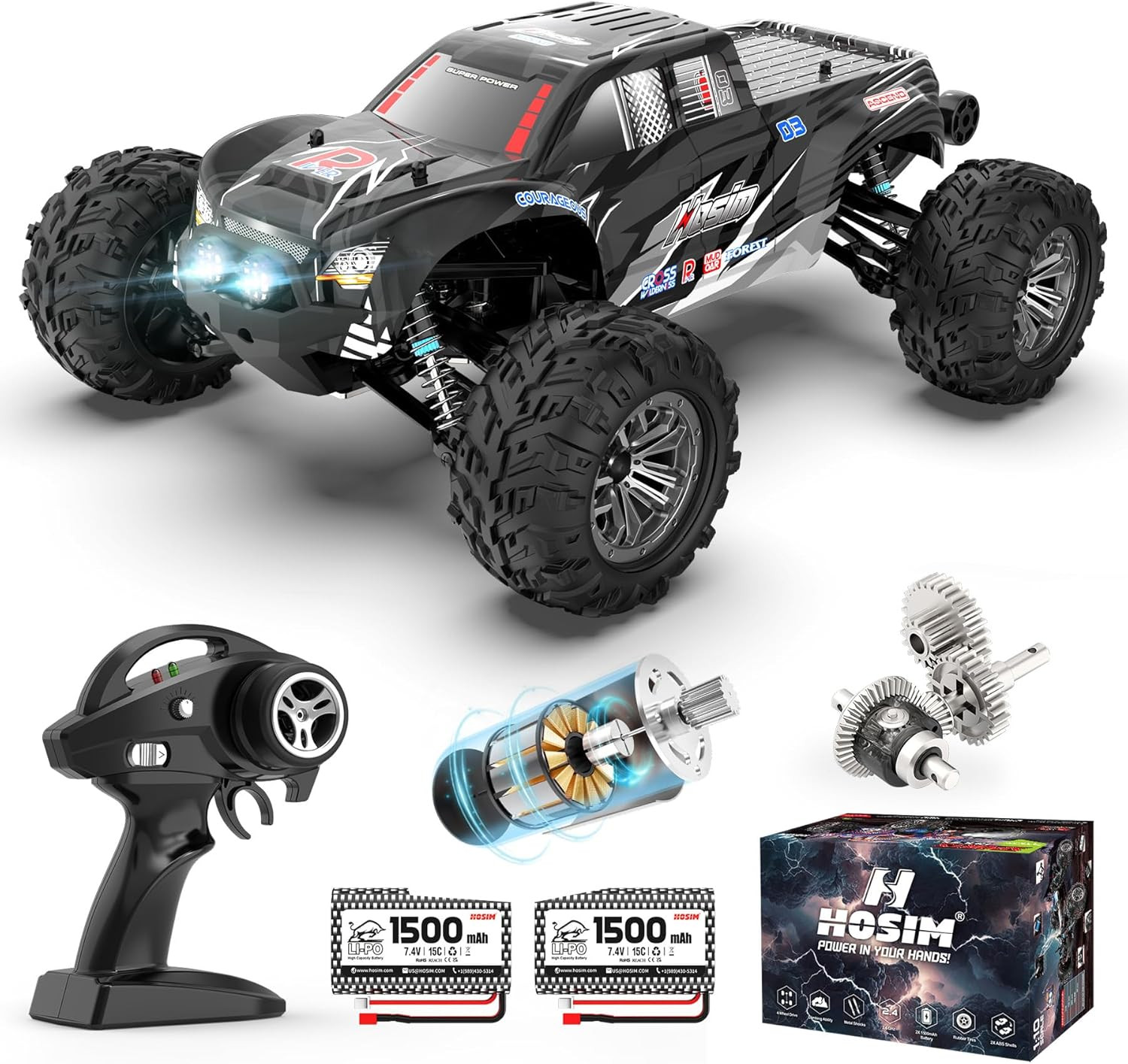 S, 1:10 Scale 48+ Kmh Remote Control Car For Adults Boys, 4x