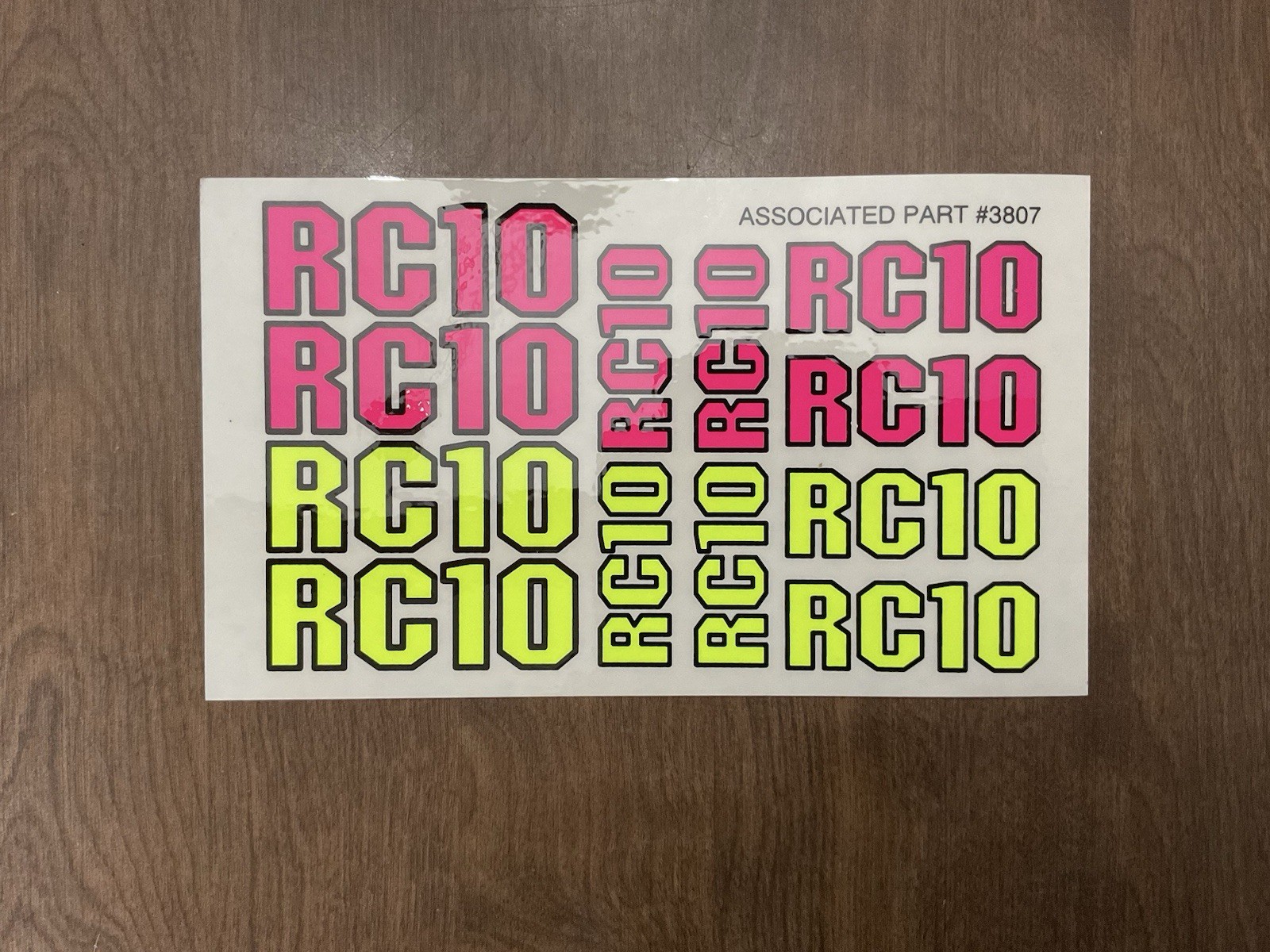Team Associated RC10 Fluorescent Red & Yellow Decal Sheet Vintage 3807