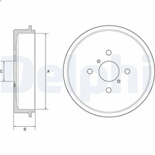 Tambor de freno DELPHI BF552 para TOYOTA YARIS (_P9_) 1 2005-2011