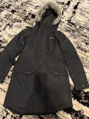 Columbia Suttle Mountain Parka Black Long Insulated Jacket Hood omniheat women M