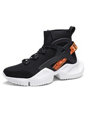 Niepce Streetwear High Top Fashion Knit Chunky Runner Sneakers for Men