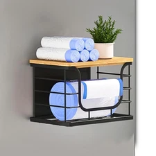 Magnetic Shelf for Fridge Trash Bag Storage, 1 Pack Stackable Garbage Bag Hol...