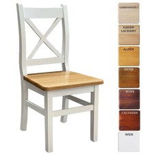 Sedia in legno bianco sedia a croce MASSICCIO LEGNO DI PINO - NUOVO stile...