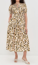 ULLA JOHNSON OTHELLA SGORT SLEEVE MIDI DRESS, SZ 12