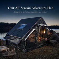 3-5 Person Inflatable Camping Tent, All Season Outdoor Shelter, for Recreation
