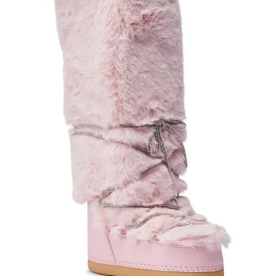 *VIRAL* TikTok Size: 10 Cozy Pink Furry Winter Boots (Fast ship)