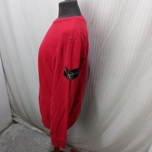 Articolo e6621 felpa Stone Island rossa unisex , in cotone mancano etichette in - Foto 2 di 10
