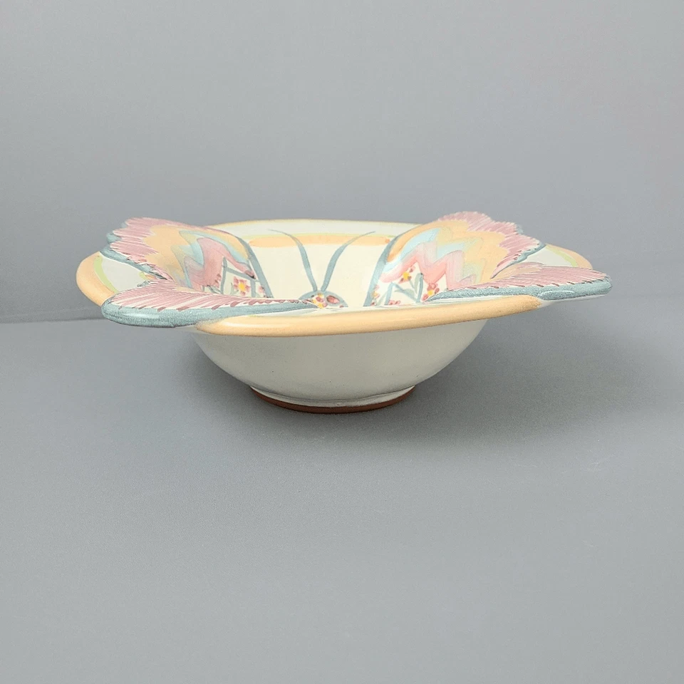 MacKenzie-Childs Butterfly Hill Vintage Hand Painted Bowl-Read - Image 4 of 4