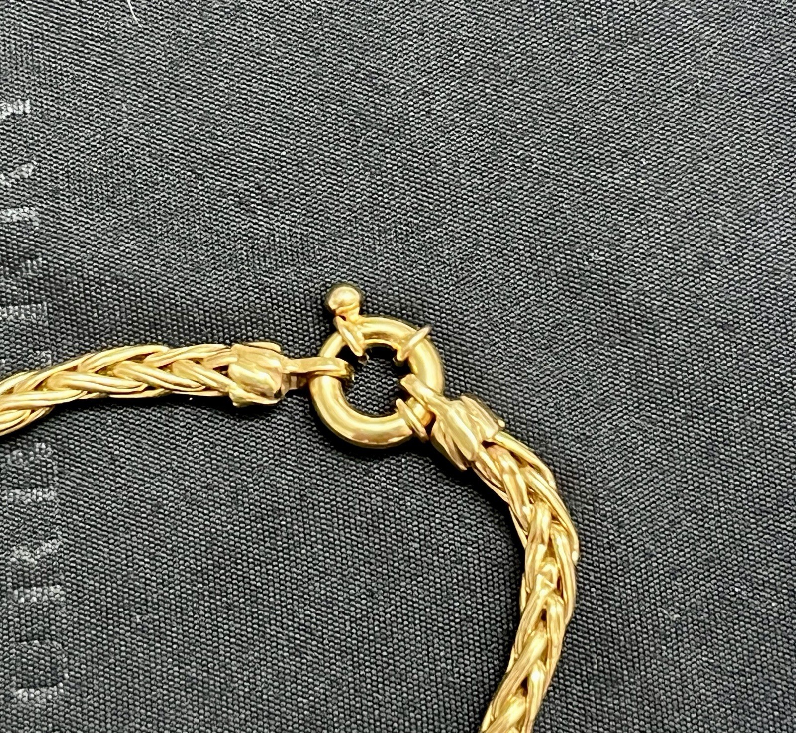 14k Solid Gold Wheat Link Bracelet - image 5