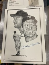 Mickey Mantle Autograph Auto Lithograph JSA Authentication COA Jerry Hersh 11x8