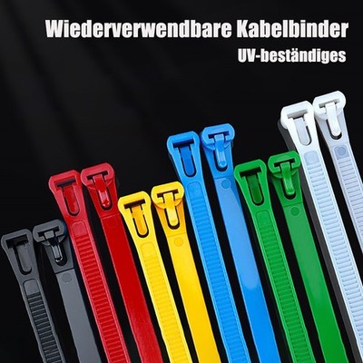 Kabelbinder lösbar wiederverwendbar | UL94 V-2 | wiederlösbar | 200/450 x 7,6