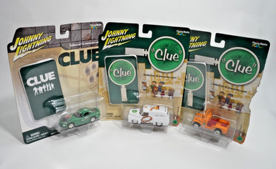 Johnny Lightning Clue Cars Lot 3 NIB Mrs White 1955 Van Mr Green 1999 Viper CJ5