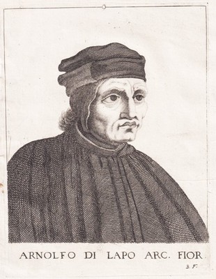 Arnolfo Di Cambio Italian Architect Portrait Engraving 1650