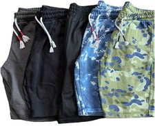 BUNDLE of 5 Boys Athletic Cargo Shorts Lot Multic Drawstring Pockets Size L-14