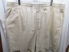 MENS OLD NAVY 54 LINEN STRETCH WAIST DRAWSTRING BEIGE SHORTS SIZE XXL