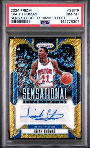 2024-25 Isiah Thomas Prizm Auto Sensational Signatures Gold Shimmer PSA #SS-ITP