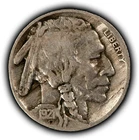 1921-S 5c Indian Buffalo Nickel - Wood Grain - Original Fine Key Date - Y6596
