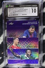 2024 Leaf Metal Legends Messi Ronaldo Pele Purple Mojo #ELE-104 /15 CGC 10