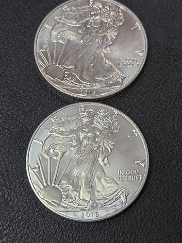 Lot of 2 - 2016  $1 American Silver Eagles 1 oz BU