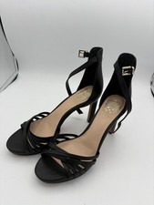 Vince Camuto Shoes Womens Size 6.5 Black Leather Strappy Heels Sandals Dress