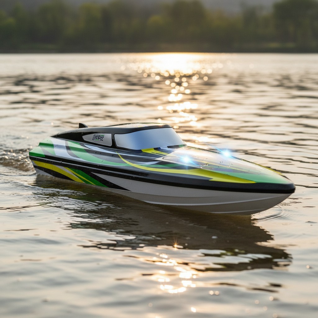 Fast RC Boat with 30+KM/H Speed, 2 Batteries and Remote Cont
