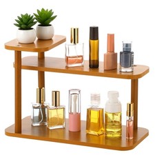3-Tier Wooden Makeup Organizer Shelf, Countertop Perfume Rack Organizer with ...