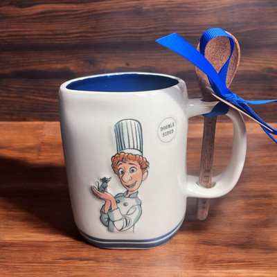 Rae Dunn X Disney Pixar Ratatouille ''Chef'' Ceramic Mug w Wooden Spoon