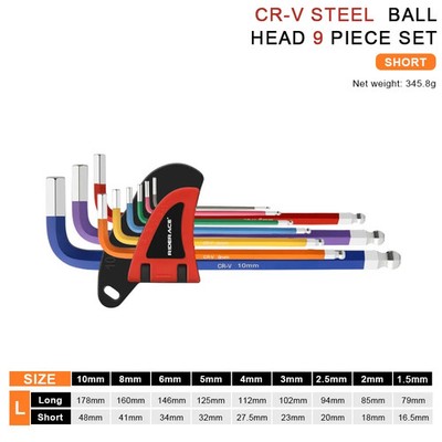 Bicycle Hex Key Set S2 CR-V Steel Service Wrench Colorful Hexagon Spann