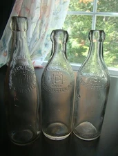 Antique Lot of 3 P. HARRINGTON - MANCHESTER N.H. Blob Top Beer Bottle Variants