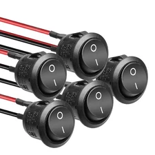 KCD1 On/Off Pre-Wired 2-Pin 2-Position Snap 10A/125V 6A/250V Round Boat Rocke...