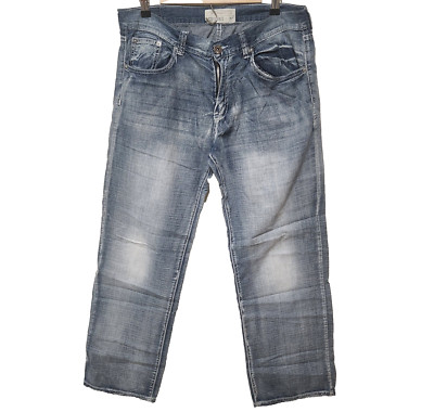 Ecko Unltd Jeans Baggy Wide Blue Y2K 34 X 32 Hip Hop Skater Hipster Streetwear