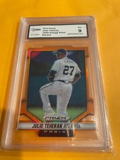 JULIO TEHERAN BRAVES 2014 PRIZM ORANGE PRIZM DIE-CUT # 14/60 GRADED 9 L@@@K
