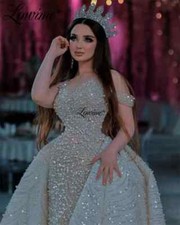 Elegant Wedding Dresses Luxury Heavy Pearls Beaded Wedding Gowns For Women Bride