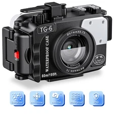 Seafrogs Waterproof 60Meters Underwater Camera Housing Case for Olympus TG-6 Tg6