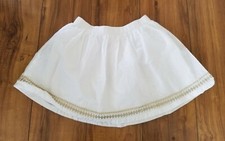 GYMBOREE PINEAPPLE SPARKLE White Cotton Gold Diamond Trim SKIRT GIRLS SZ 6